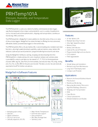 Thumbnail of document Data Sheet - PRHTemp101A Pressure, Humidity and Temperature Data Logger